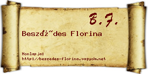 Beszédes Florina névjegykártya